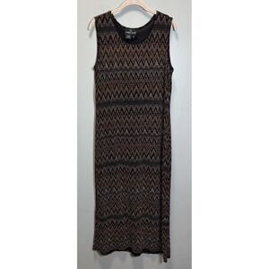 Carole Little CL Dress Women's Sparkle Chevron Pattern Multicolor SZ 12 See Thru
